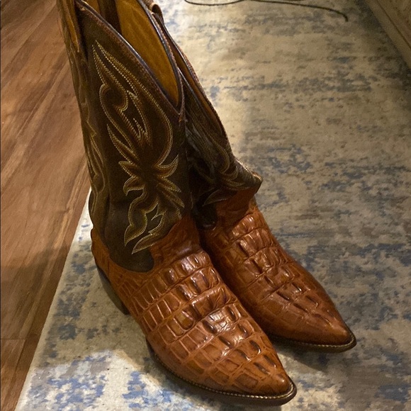 Brown Leather Cowboy Boots - Picture 1 of 9